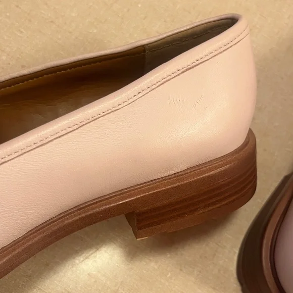Franco Sarto Edith 2 penny loafer light pink leather wide almond toe block heel - Picture 13 of 16